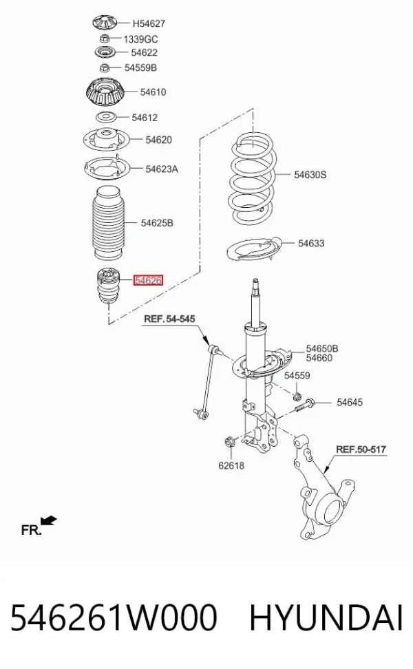 Буфер (отбойник) амортизатора переднего 546261W000 Hyundai/Kia