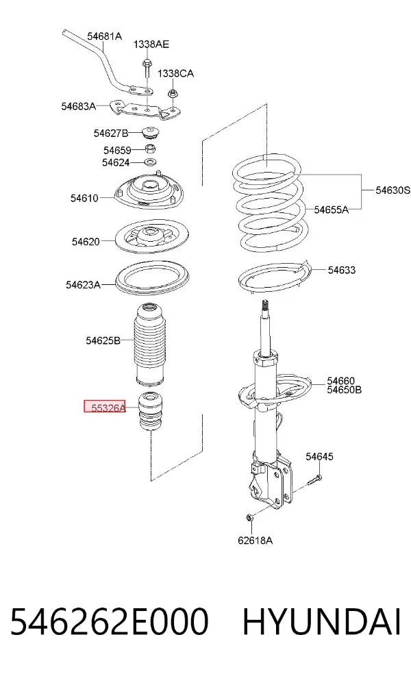 Буфер (отбойник) амортизатора переднего 546262E000 Hyundai/Kia