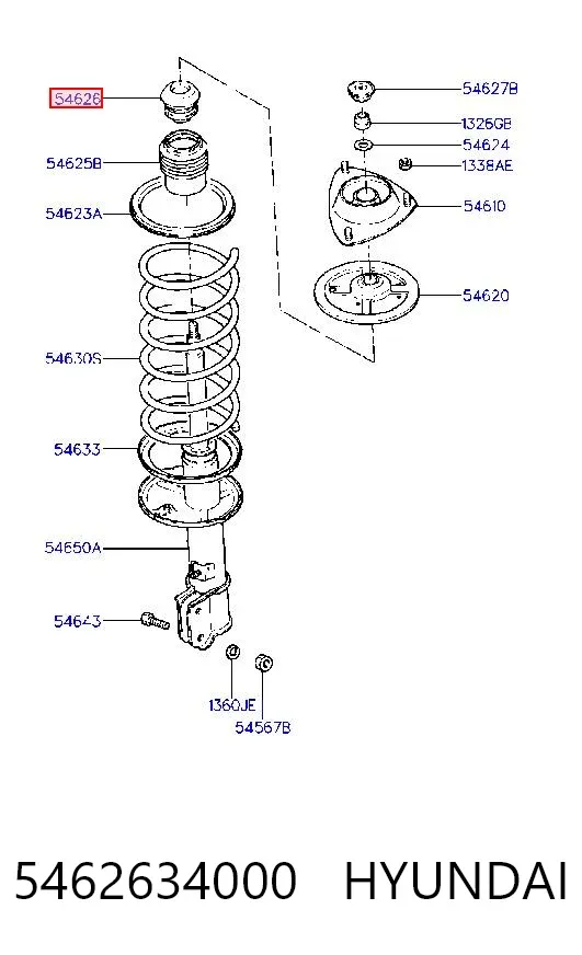 Буфер (отбойник) амортизатора переднего 5462634000 Hyundai/Kia