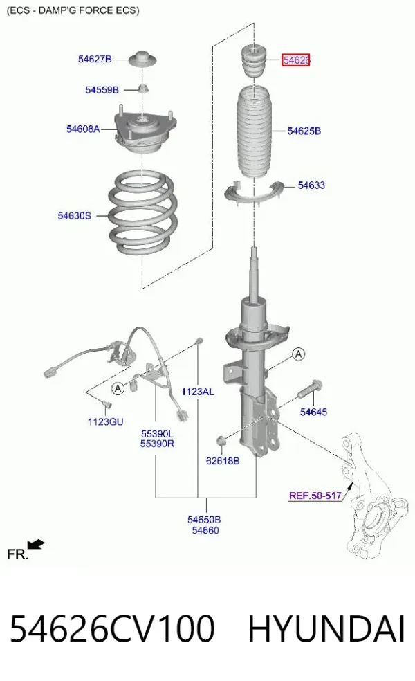 Буфер (отбойник) амортизатора переднего 54626CV100 Hyundai/Kia