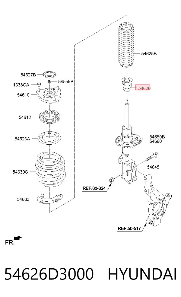 Буфер (отбойник) амортизатора переднего 54626D3000 Hyundai/Kia