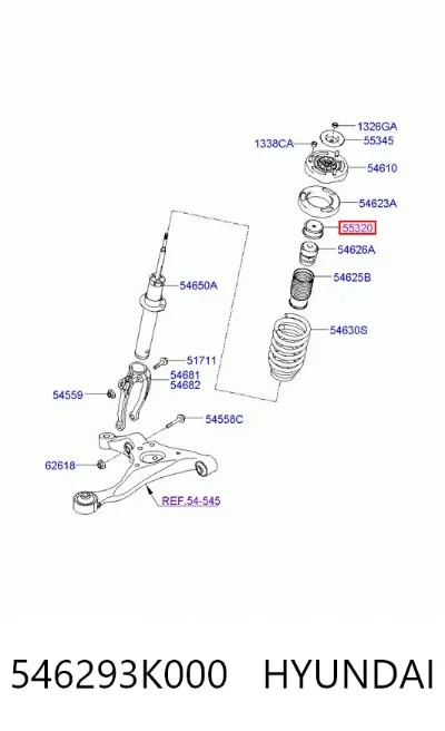 Втулка штока амортизатора переднего HYUNDAI 546293K000