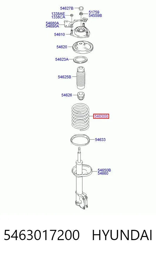 Передняя пружина 5463017200 Hyundai/Kia
