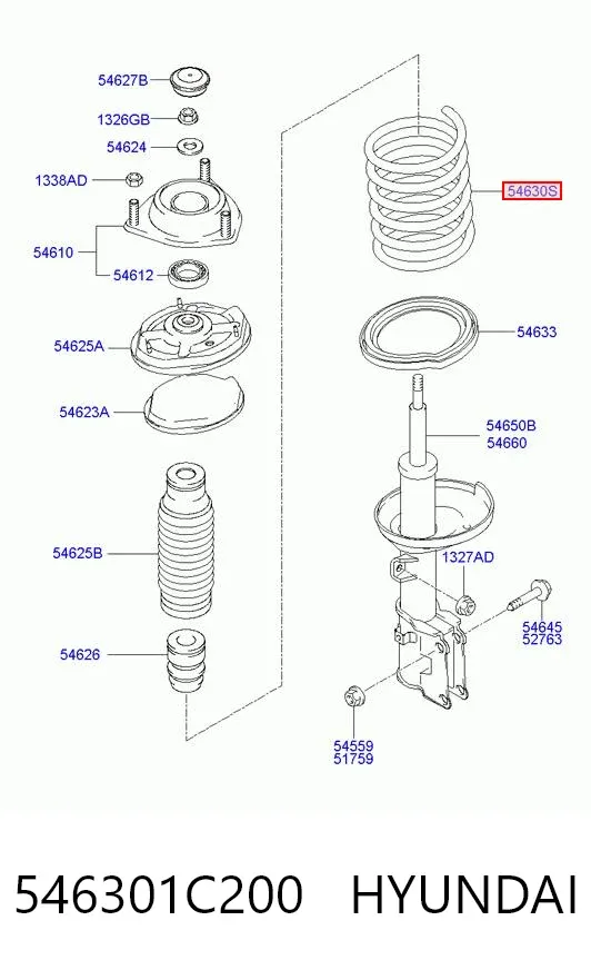 Передняя пружина 546301C200 Hyundai/Kia