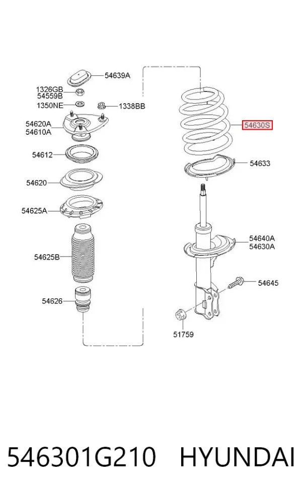 Передняя пружина 546301G210 Hyundai/Kia