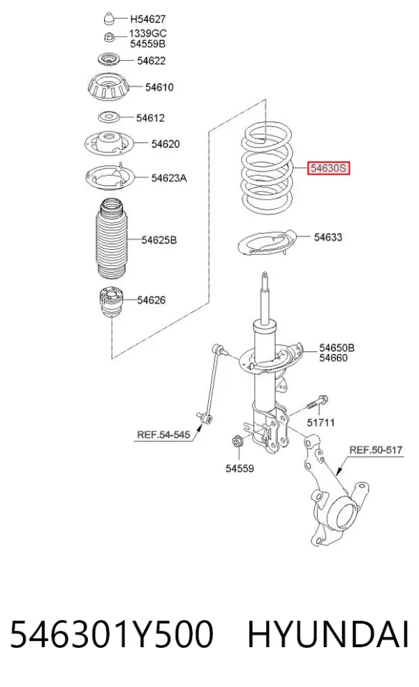 Передняя пружина 546301Y500 Hyundai/Kia