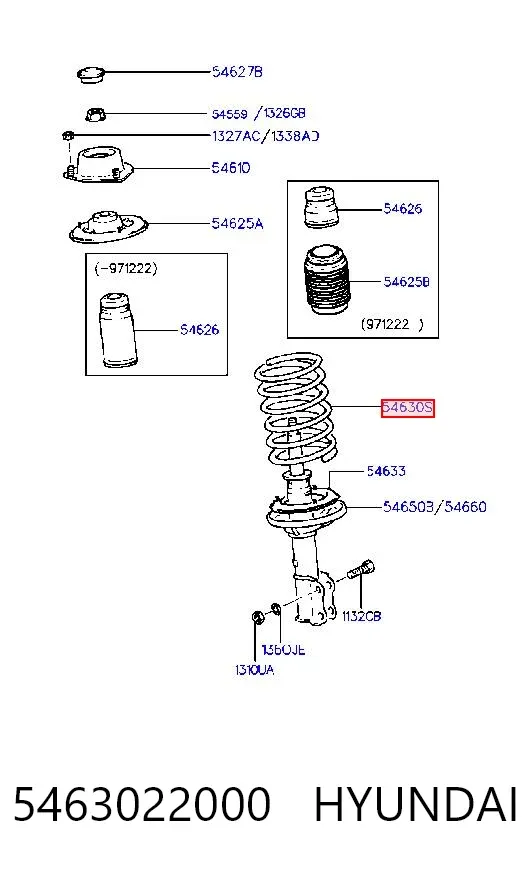 Передняя пружина 5463022000 Hyundai/Kia