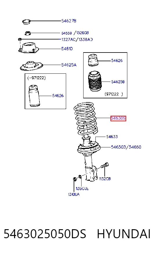 Передняя пружина 5463025050DS Hyundai/Kia