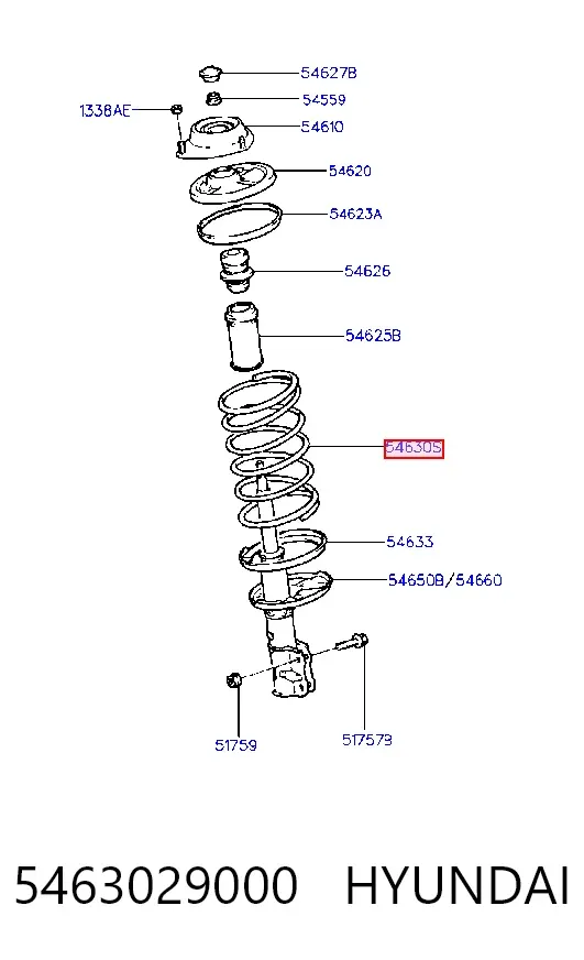 Передняя пружина 5463029000 Hyundai/Kia