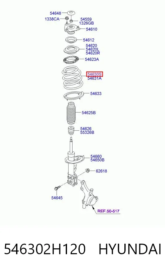 Передняя пружина 546302H120 Hyundai/Kia