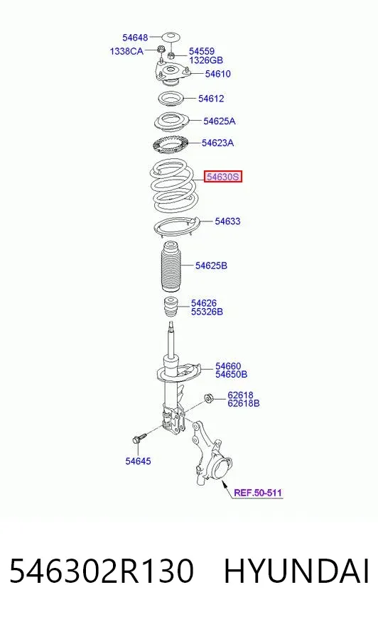 Передняя пружина 546302R130 Hyundai/Kia