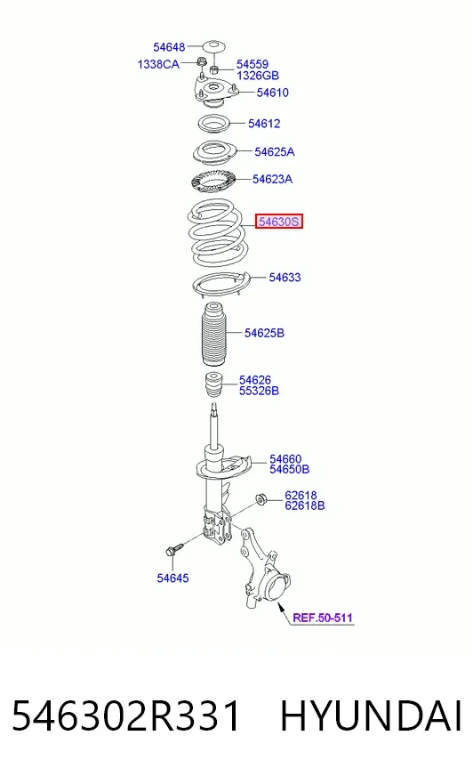 Передняя пружина 546302R331 Hyundai/Kia