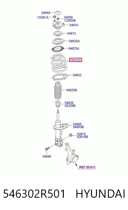 Передняя пружина 546302R501 Hyundai/Kia