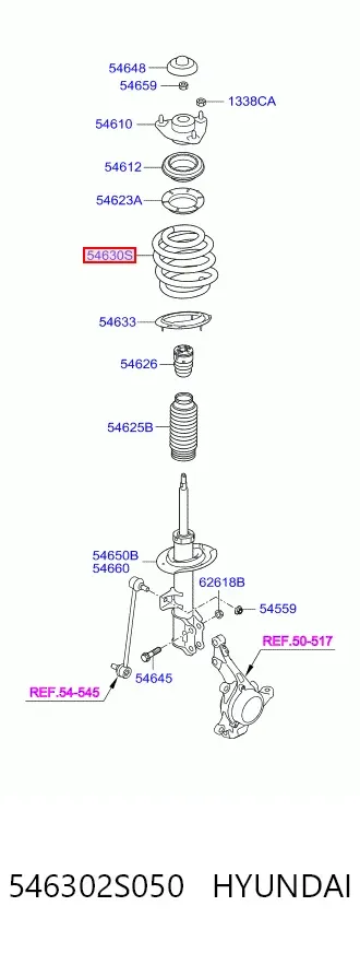 Передняя пружина 546302S050 Hyundai/Kia
