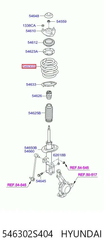 Передняя пружина 546302S404 Hyundai/Kia