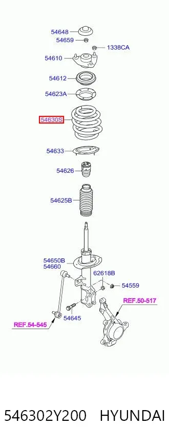 Передняя пружина 546302Y200 Hyundai/Kia