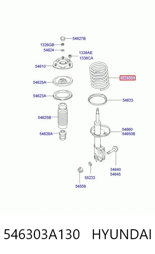 Передняя пружина 546303A130 Hyundai/Kia