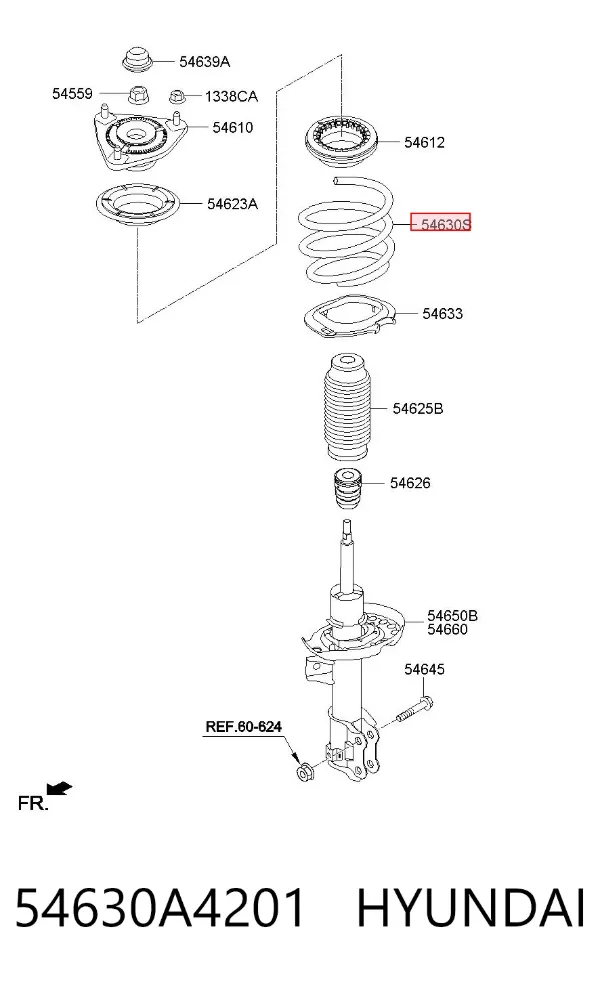 Передняя пружина 54630A4201 Hyundai/Kia