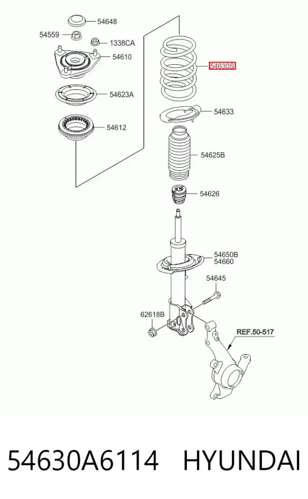 Передняя пружина 54630A6114 Hyundai/Kia