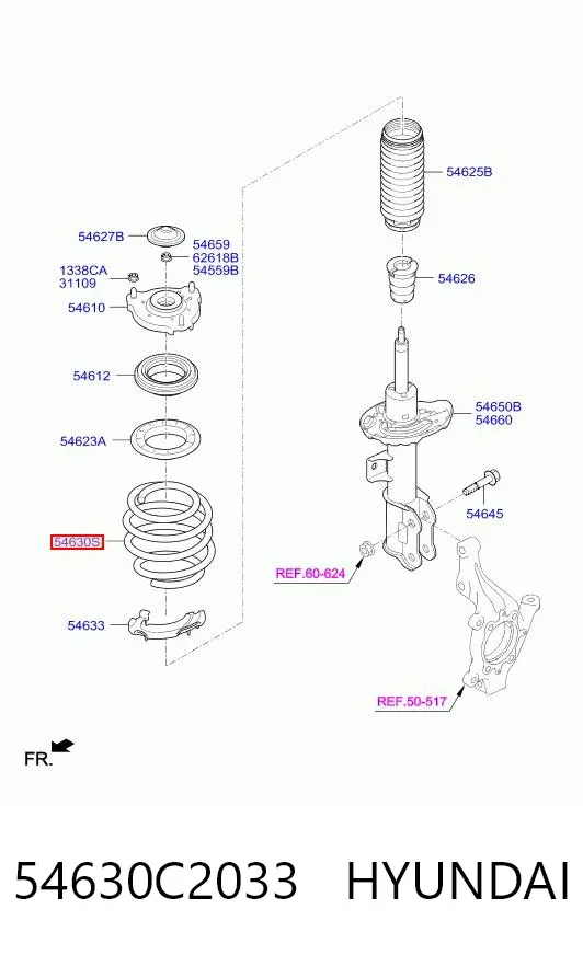 Передняя пружина 54630C2033 Hyundai/Kia