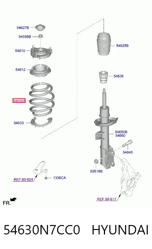 Передняя пружина 54630N7CC0 Hyundai/Kia