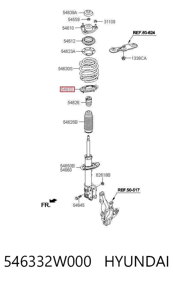 Проставка передней нижней пружины 546332W000 Hyundai/Kia