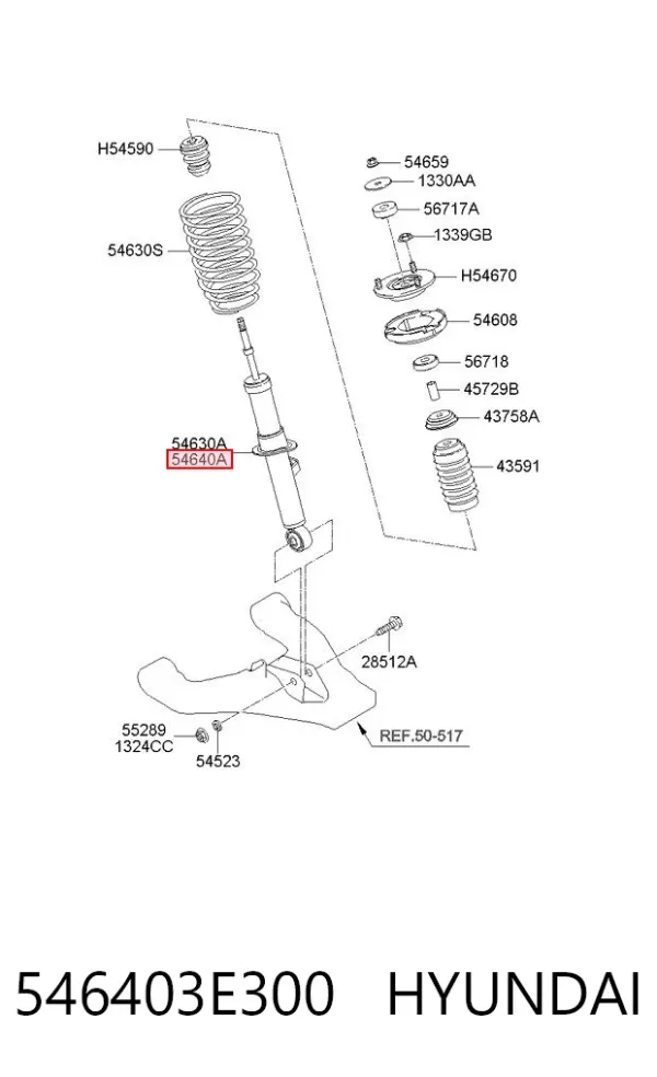 Амортизатор передний правый 546403E300 Hyundai/Kia