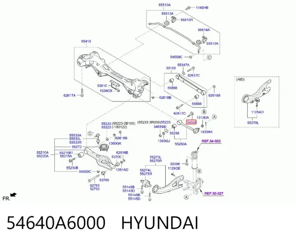 Болт крепления заднего развального рычага, внутренний 54640A6000 Hyundai/Kia