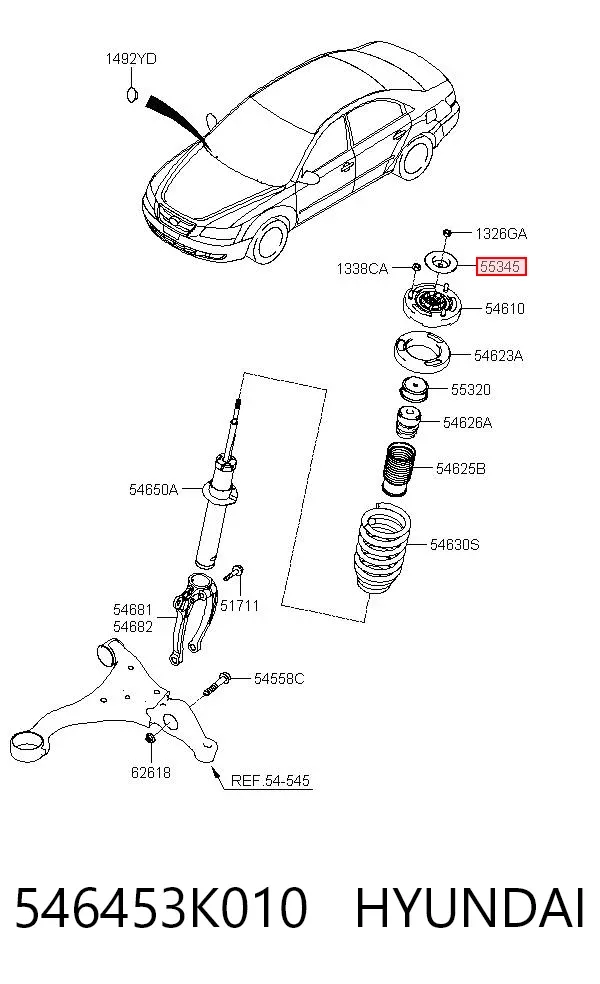 Опора переднего амортизатора 546453K010 Hyundai/Kia
