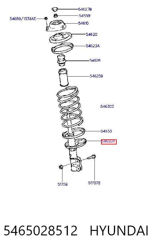 Амортизатор передний 5465028512 Hyundai/Kia