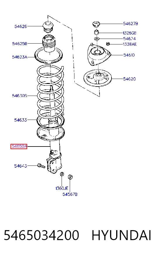 Амортизатор передний 5465034200 Hyundai/Kia