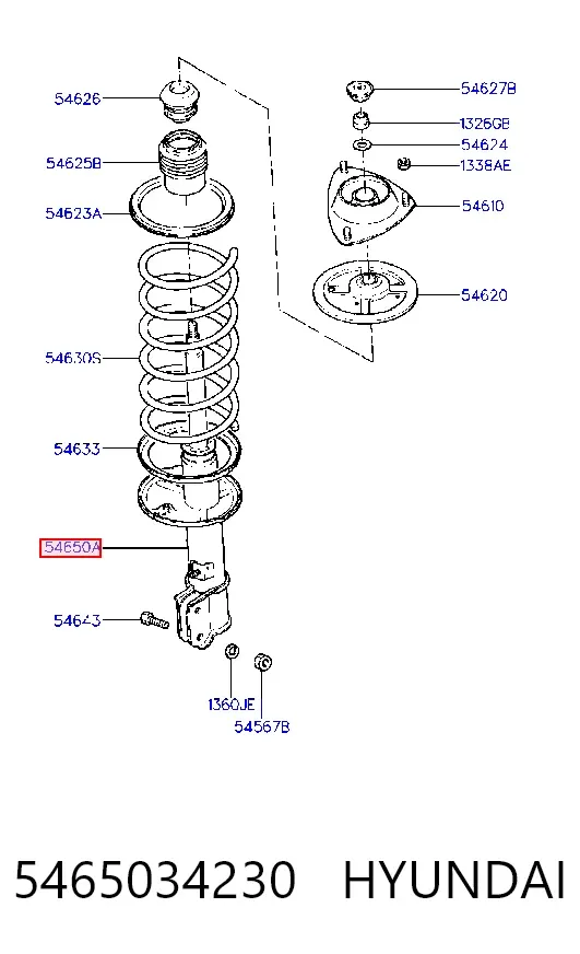 Амортизатор передний 5465034230 Hyundai/Kia