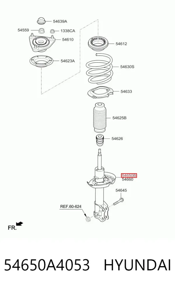 Амортизатор передний левый 54650A4053 Hyundai/Kia