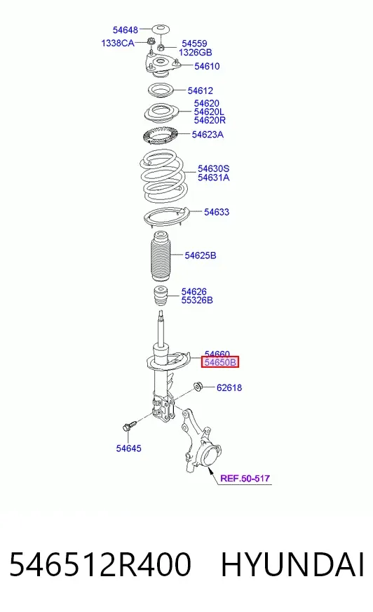 Амортизатор передний левый 546512R400 Hyundai/Kia