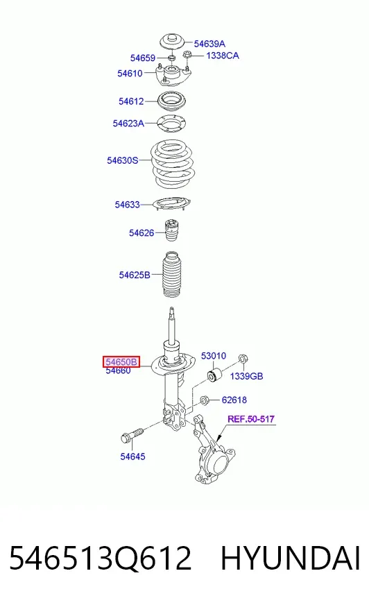 Амортизатор передний левый 546513Q612 Hyundai/Kia