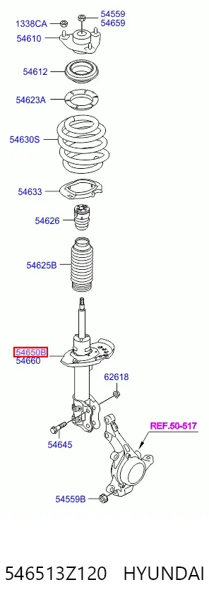 Амортизатор передний левый 546513Z120 Hyundai/Kia