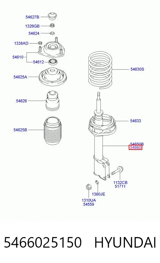 Амортизатор передний правый 5466025150 Hyundai/Kia