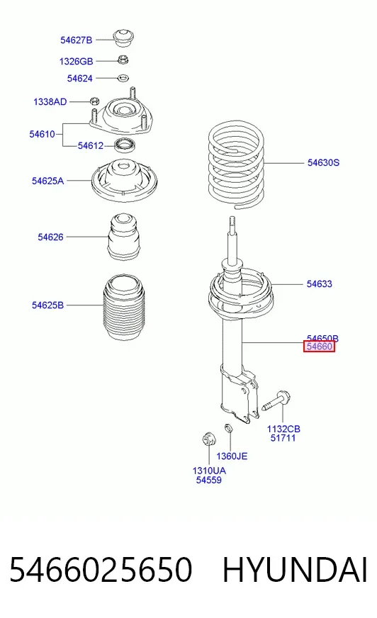Амортизатор передний правый 5466025650 Hyundai/Kia