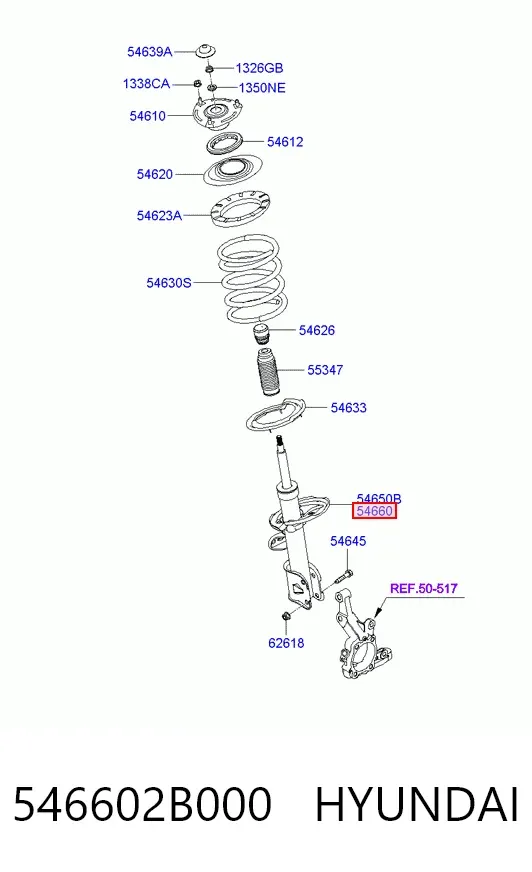 Амортизатор передний правый 546602B000 Hyundai/Kia