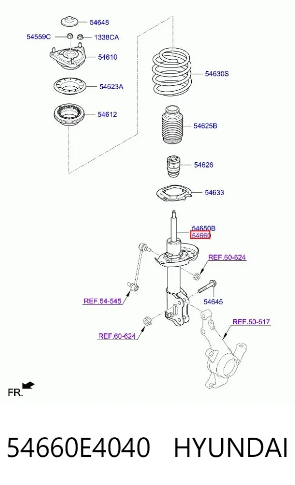 Амортизатор передний правый 54660E4040 Hyundai/Kia