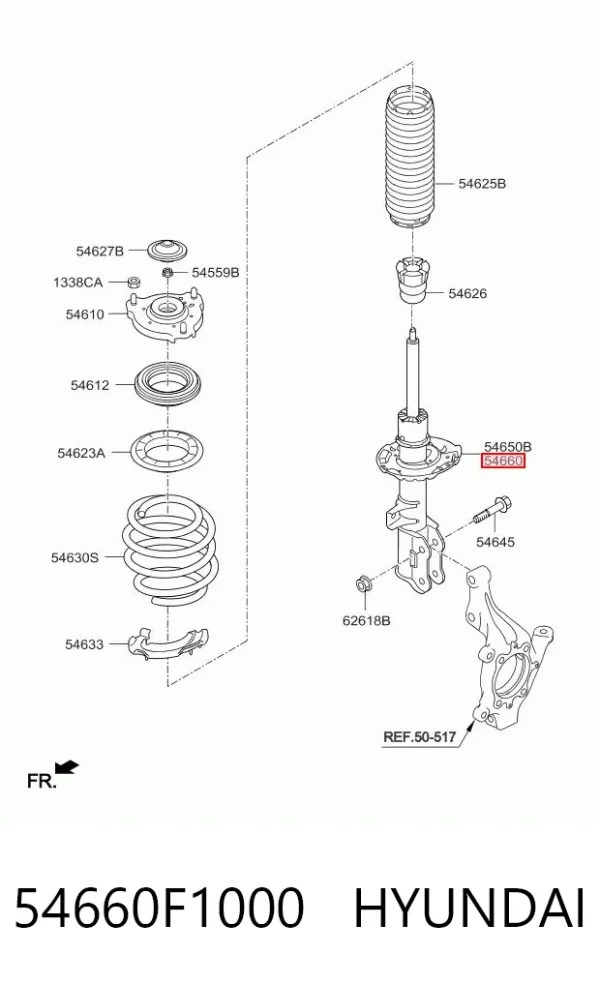 Амортизатор передний правый 54660F1000 Hyundai/Kia