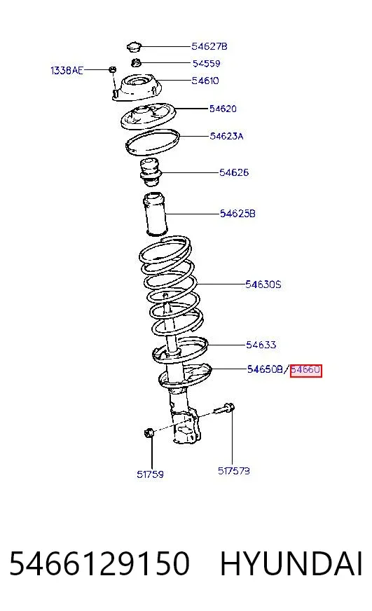Амортизатор передний правый 5466129150 Hyundai/Kia