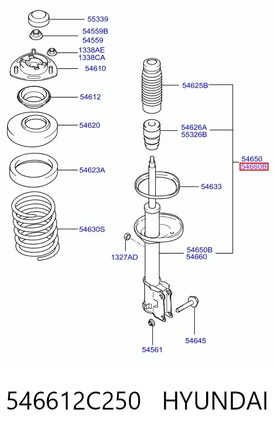 Амортизатор передний правый 546612C250 Hyundai/Kia