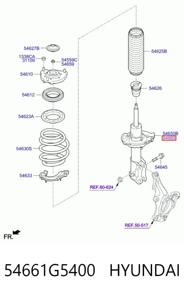 Амортизатор передний правый 54661G5400 Hyundai/Kia