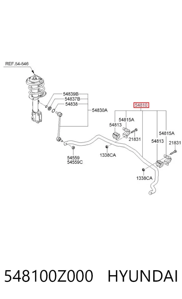 Передний стабилизатор 548100Z000 Hyundai/Kia