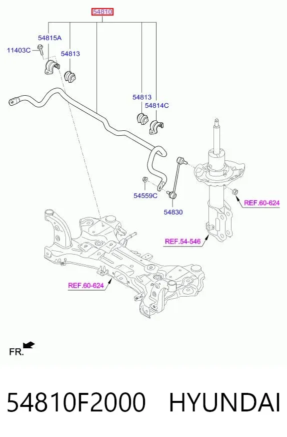 Передний стабилизатор 54810F2000 Hyundai/Kia