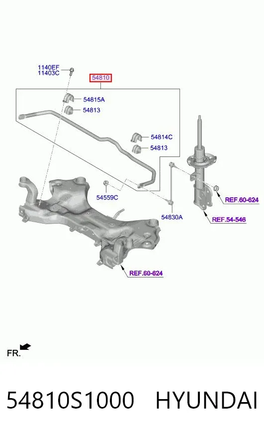 Передний стабилизатор 54810S1000 Hyundai/Kia