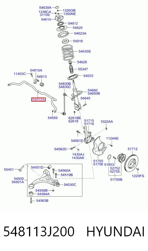 Передний стабилизатор Hyundai Veracruz 