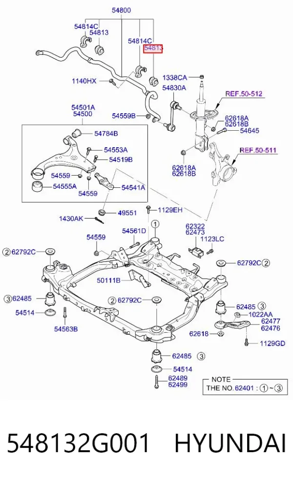 Втулка стабилизатора переднего 548132G001 Hyundai/Kia