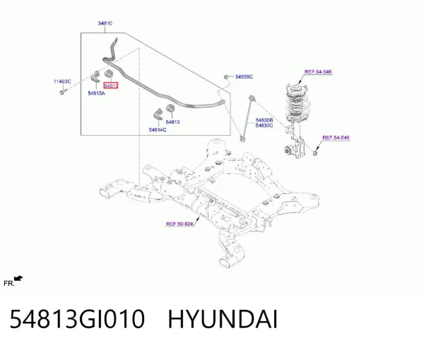 Втулка стабилизатора переднего 54813GI010 Hyundai/Kia